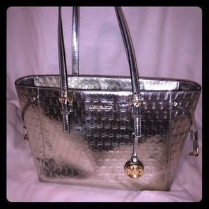 Michael kors metallic tote
